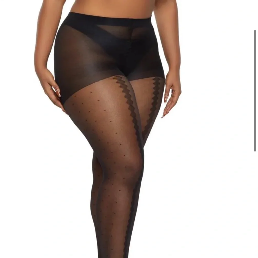 Patterned Texture Tights Plus Size - Picture 2 of 10